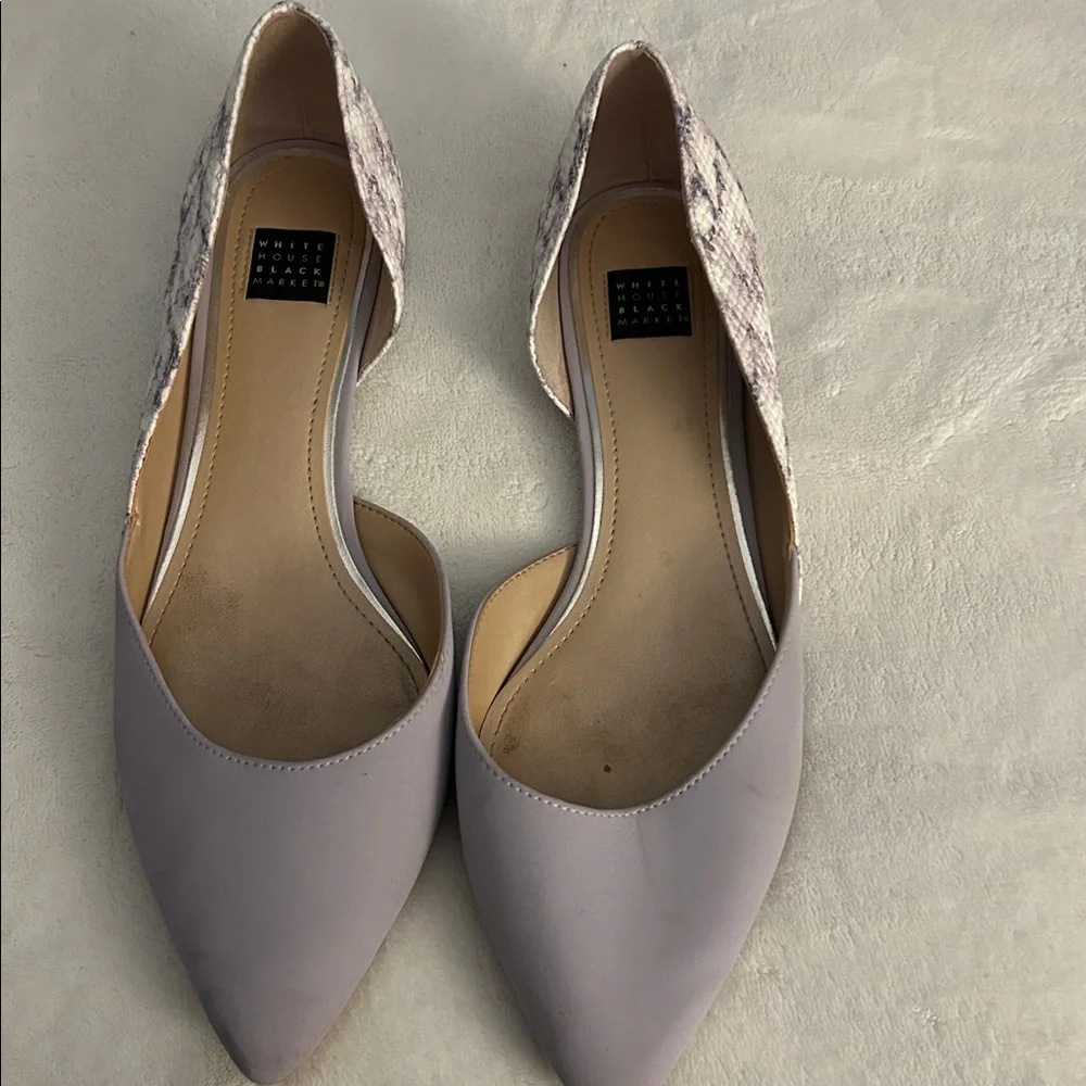 White House Black Market Lilac Pointed Toe D'Orsay Flats